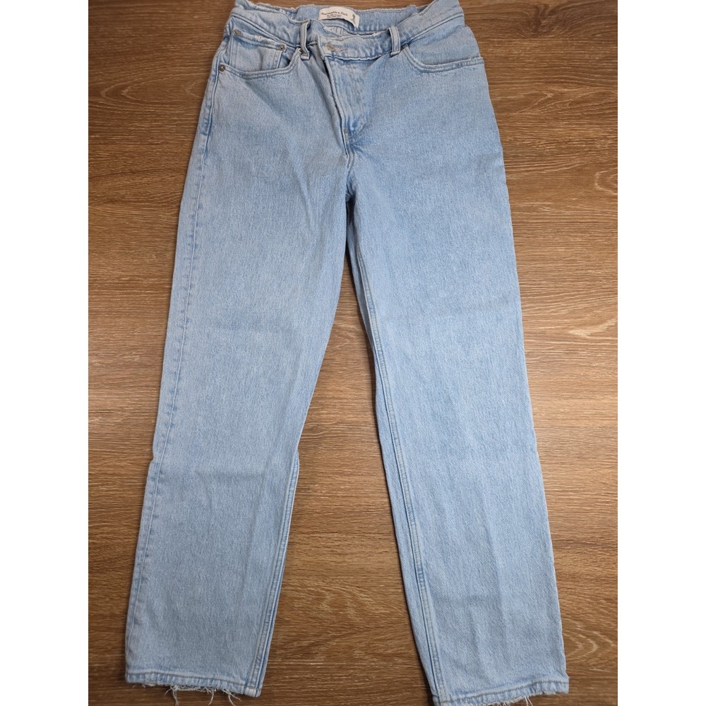 Abercrombie & Fitch 90s Straight Jeans Women 28 6S Light Wash High Rise Casual